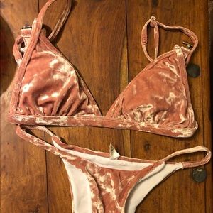 pink velvet bikini